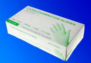 Luvas de látex para exames médicos